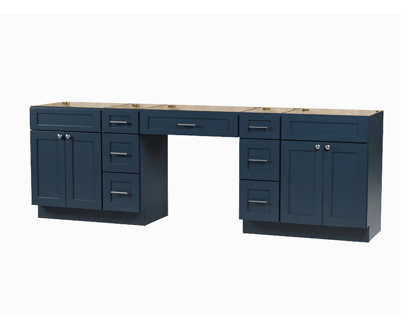 Base de meuble-lavabo double 102 seulement, Bleu