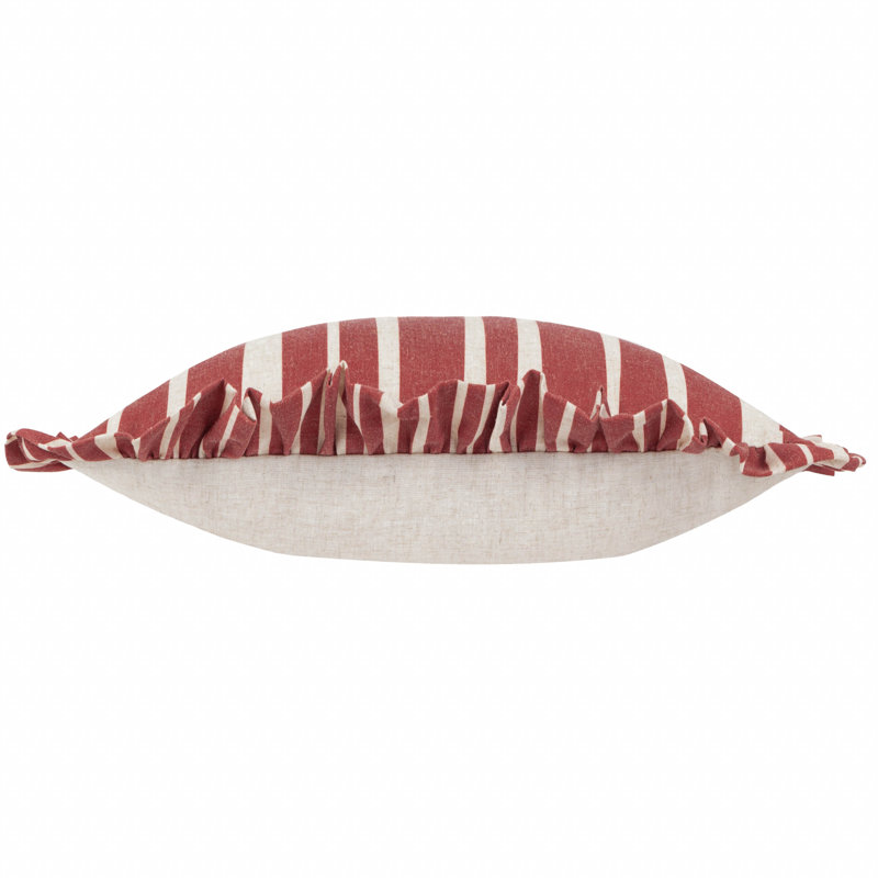 Striped Rectangular Pillow Cover, Red