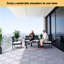 20 tuiles de terrasse à motif à rayures imbriquées, plancher carré en bois franc d'acacia gris clair 12 "x 12" pour patio, banc, bord de piscine
