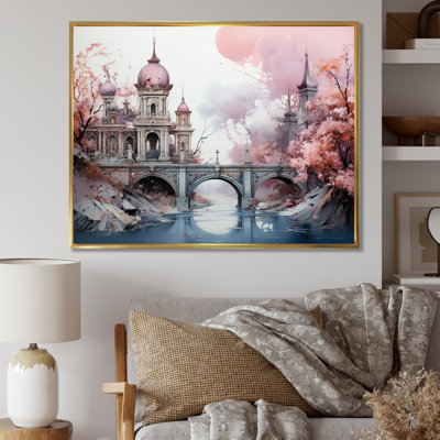 «Pink Bridge Enchanted Crossing I», reproduction sur toile