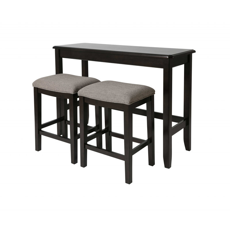 Table de bar rectangulaire en bois massif et manufacturé de 49 po Deljan, Noir