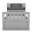 Structure de lit plateforme simple avec bibliothèques et tablettes de rangement, quatre tiroirs, gris-1166100346