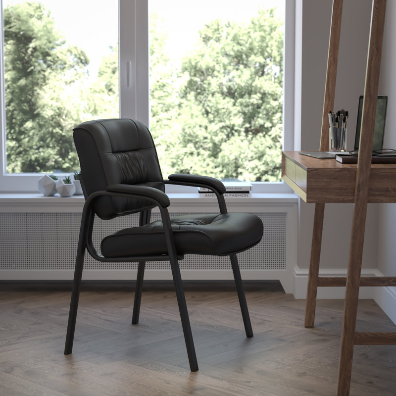 Faux Leather Armchair, Black