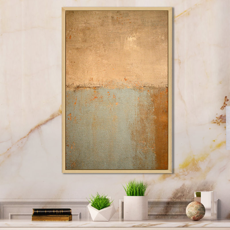 Art moderne gris et bleu II 2FDP47720, H 20 po x l 12 po x P 1 po, Encadrement brun