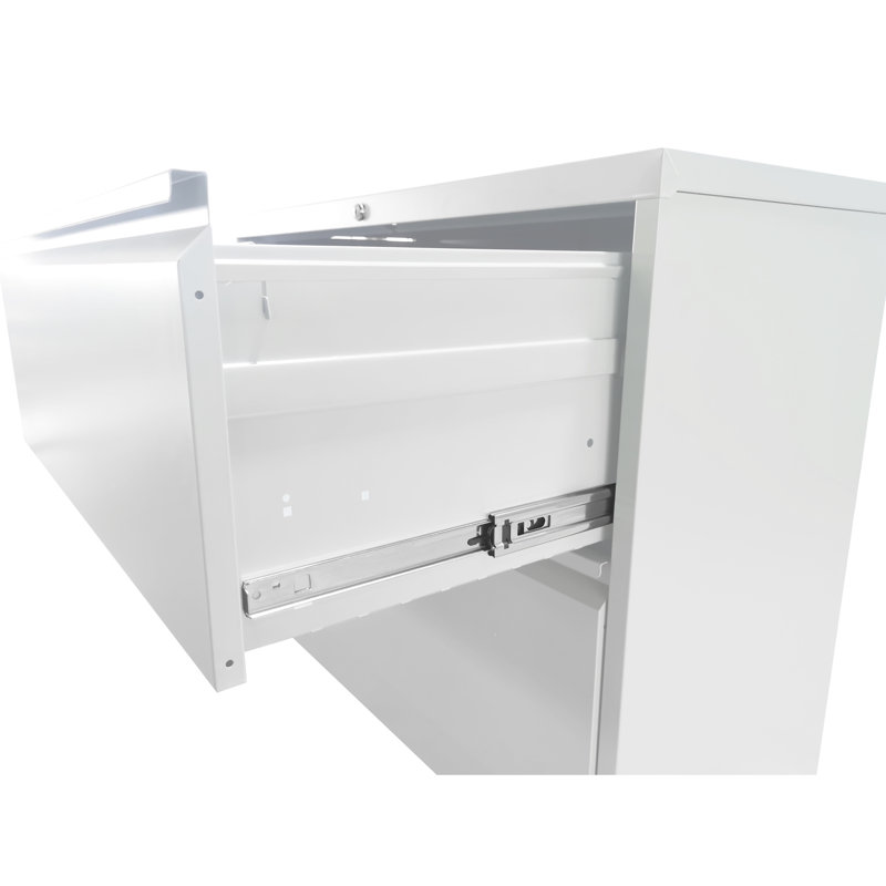 Locked Metal Vertical File Cabinet, 3 Drawers, Office/Home Storage, Steel, , Easy Access Full Extension Tilt Lockable Drawer Strong Build, Tilt, Extension, Suits Office/Home, Stores A4/Legal/Letter