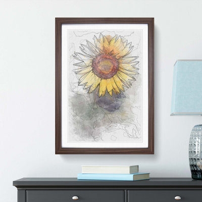 The Sunflower in Abstract - Framed Print