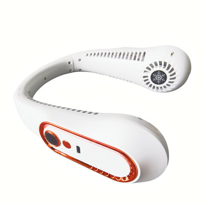 Portable Hands-Free Neck Fan, USB Rechargeable Bladeless Wearable Cooling Fan with 5 Speed Levels & Digital Display, Quiet Turbine Airflow for Outdoor Camping Travel Commute