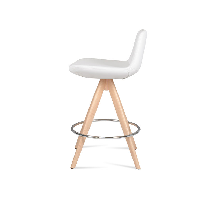 Tabouret Pera Pyramid, Naturel, Tabouret de bar, Blanc