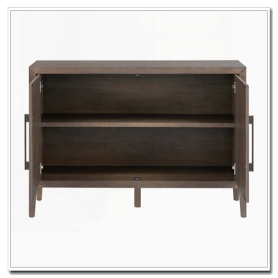 47.25-Inch Storage Cabinet with Metal Handles,Pine Veneer and 2 Doors
