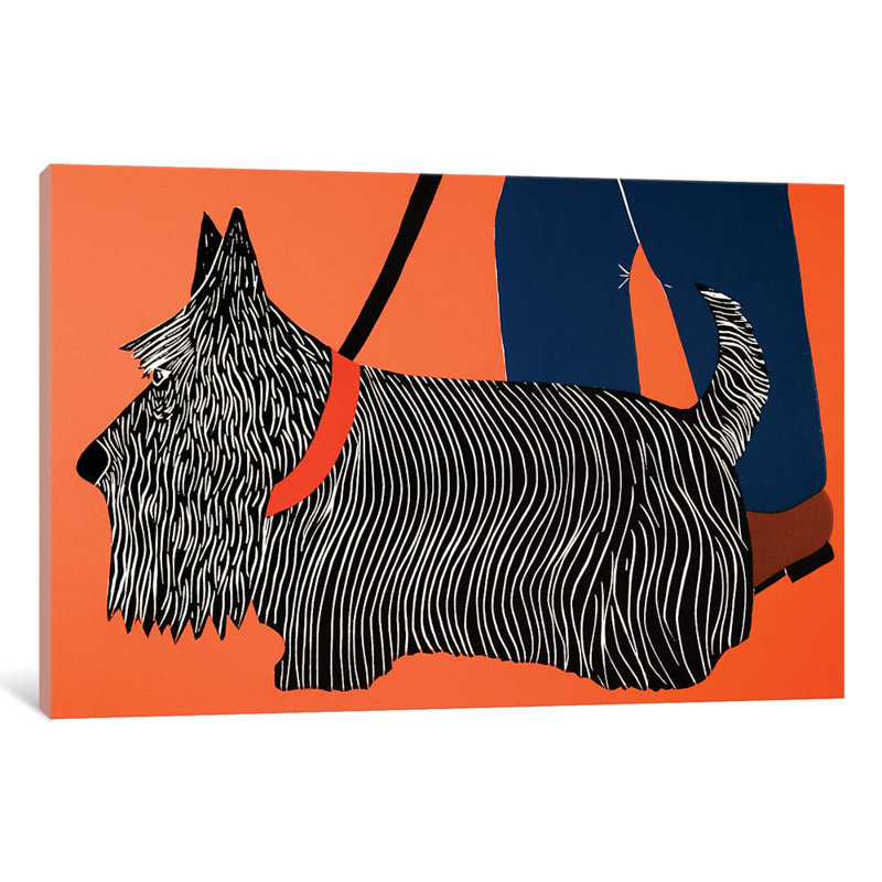 « dogs peut talon », reproduction sur toile tendue Stephen Huneck, H 18 po x l 26 po x P 1,5 po, Toile avec cadre noir