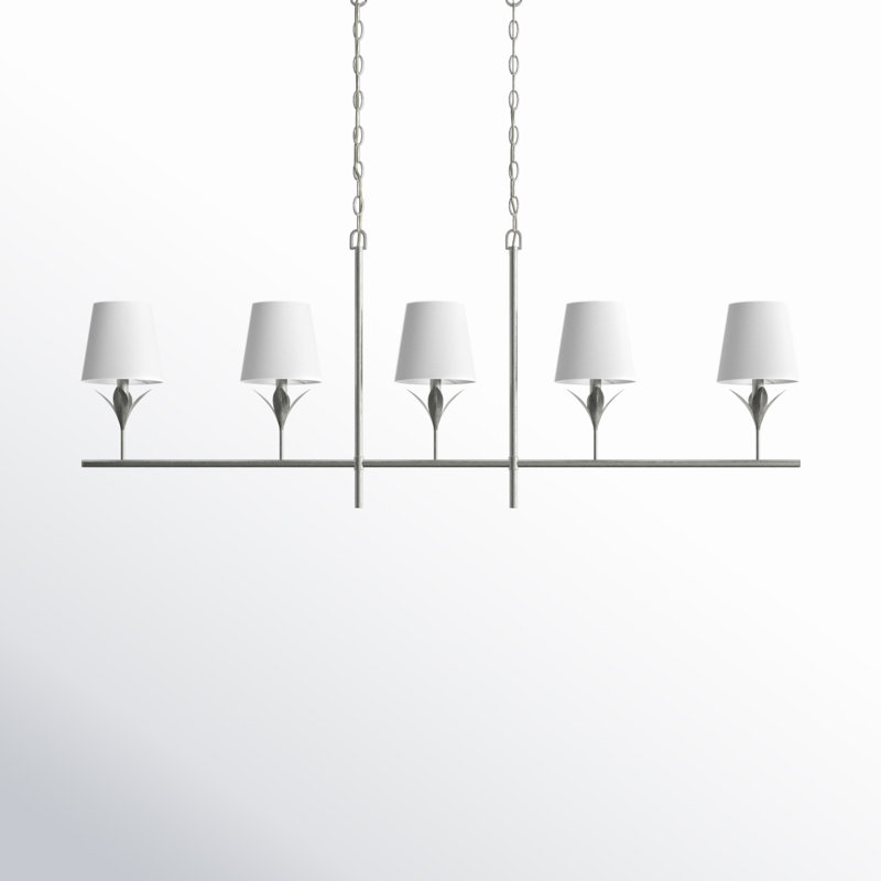 Kehlani 5 - Light Dimmable Kitchen Island Geometric Chandelier, Antique Silver