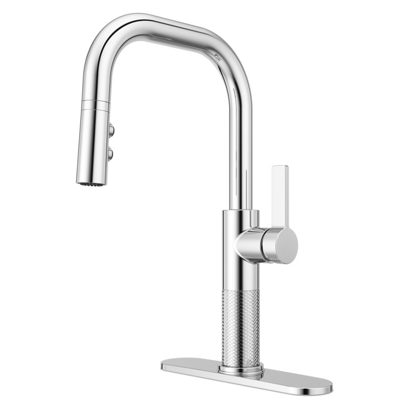 Pull Down Single Handle Kitchen Faucet, Polished Chrome