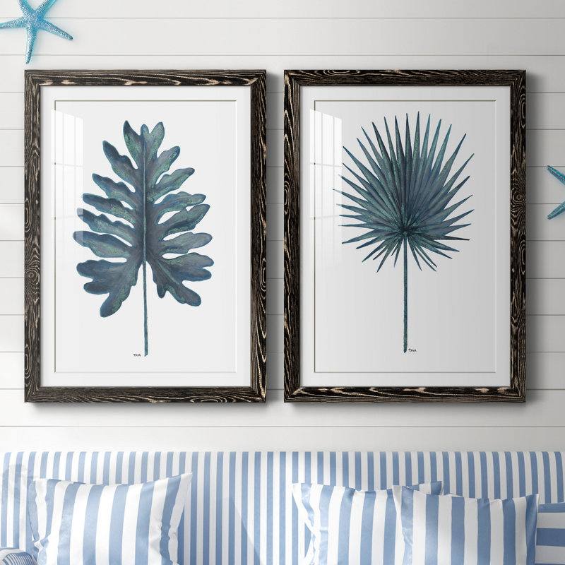«Blue Oasis I», ensemble de 2 reproductions d'art, H 31,5 po x l 47 po x P 1,5 po, H 31,5 po x l 47 po x P 1,5 po, Blanc