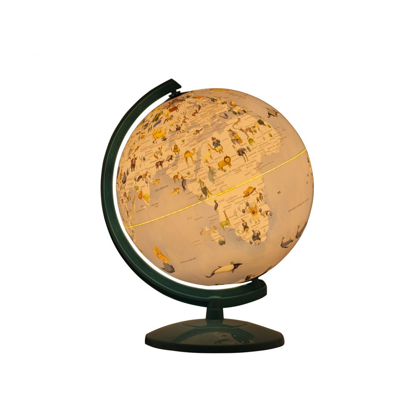 Globe en acrylique animaux du monde, Noir, noir, noir, noir