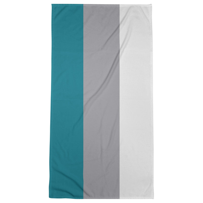 Lightweight Bath Towel, Teal/Gray/White