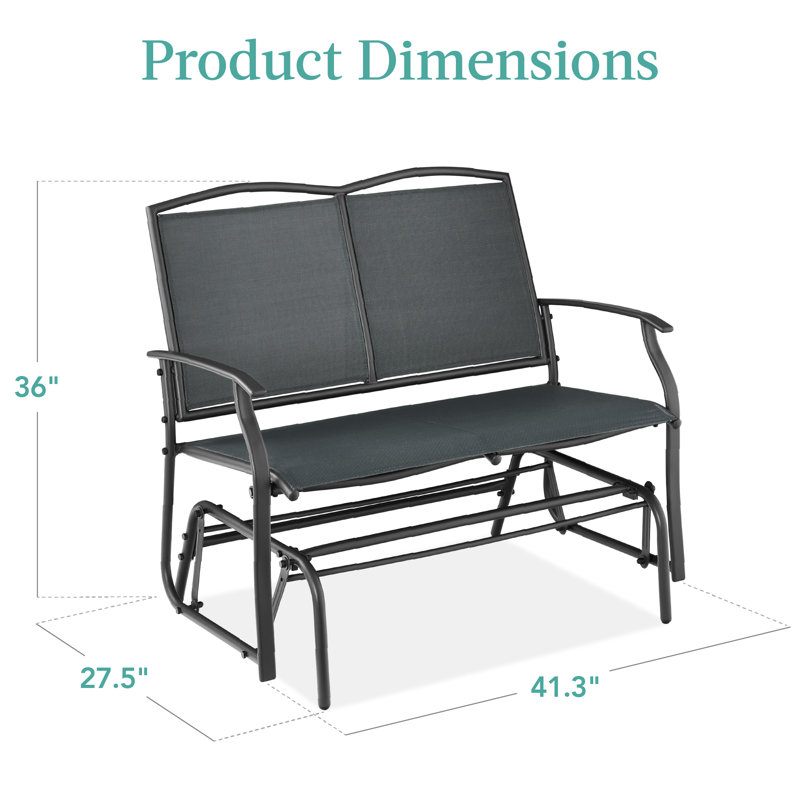Fauteuil oscillant d'extérieur en métal Nethuki, Gris foncé