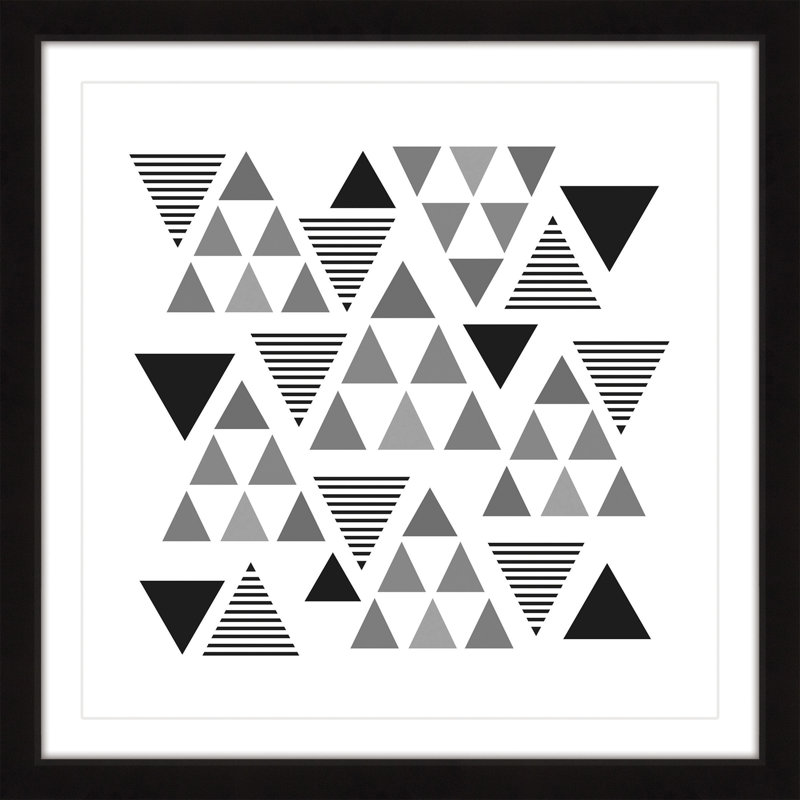 Cadre photo "triangulaire à pertinence" , impression sur papier, H 12 po x l 12 po x P 1,5 po, Cadre noir