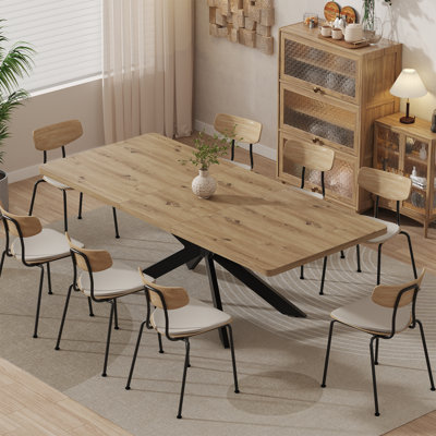 Table de salle à manger rectangulaire à rallonge 55,11 à 70,8 pouces (avec rallonges pivotantes) pour 6 à 8 personnes
