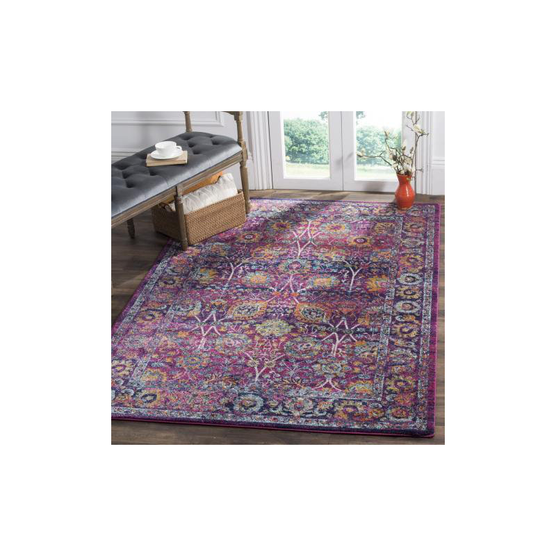 Goldstein Persian Fuchsia Area Rug, Rectangle 91 x 152 cm