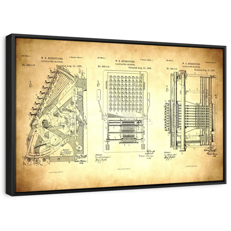 " Calculating Machine 1888 Patent ", 13" H x 19" W