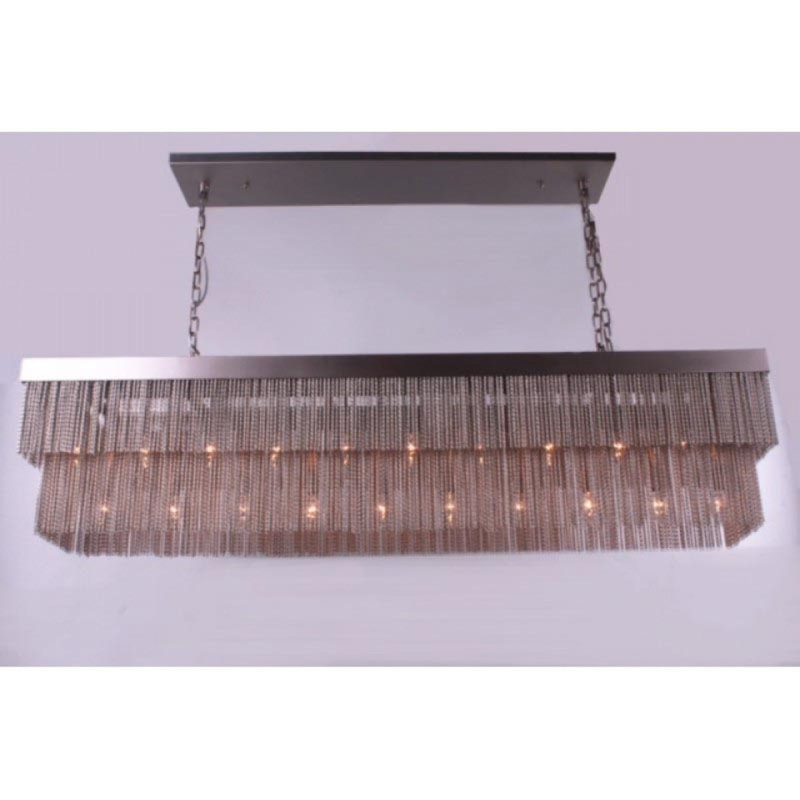 20 - Light Chandelier, Bronze, Brushed Gold, 20" Length  x 5" Width x 24' Height