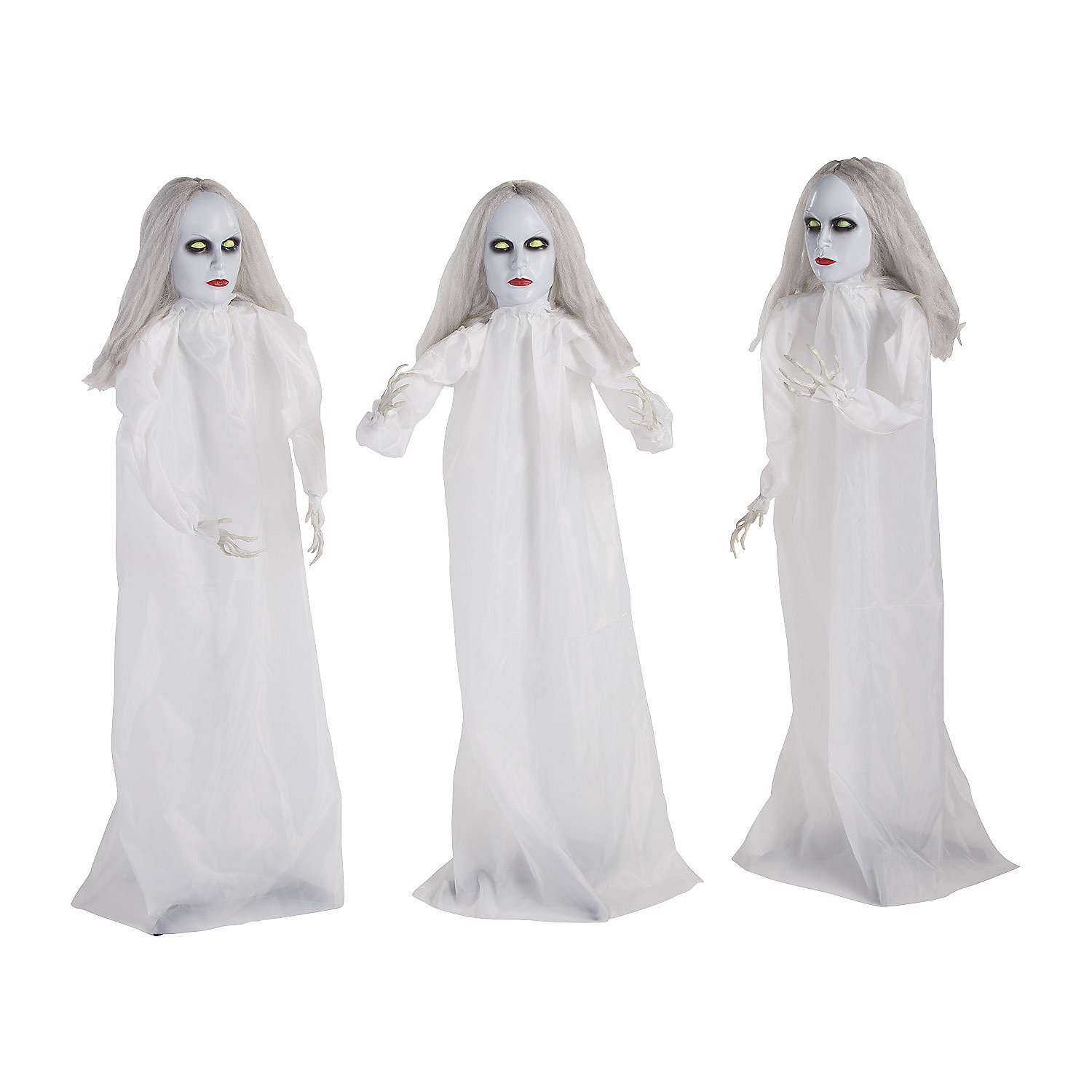 The Holiday Aisle® 3 Piece Halloween Ghostly Girl Yard Garden Stakes ...