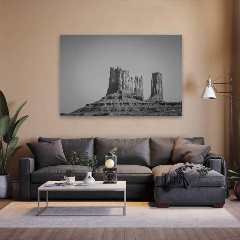 Contemporary Monument Valley II BW, 60" H x 40" W