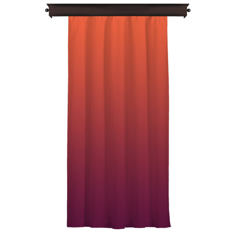 Rideau en polyester Asmah, Orange / Rouge, L 55 po x L 102 po