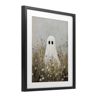 Ghost In Field of Wildflowers Framed Print Under Glass, design by Creative Studio