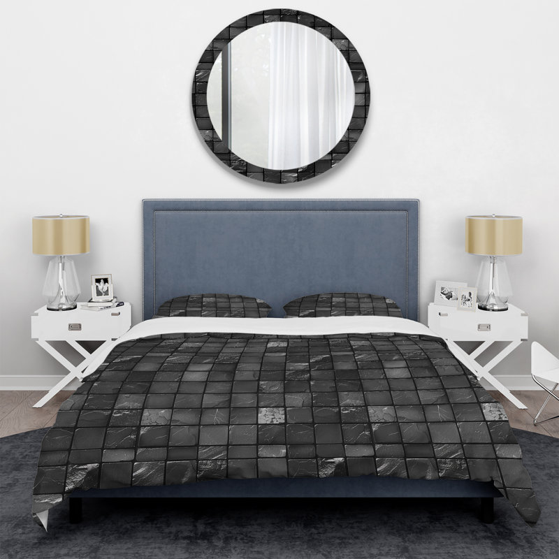 Ensemble de housse de couette Modern Grey Mosaic Tiles III - Modern, Housse de couette très grand et 2 très grandes t