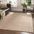 Contemporary Solid Striped Hand-Made Hand-Woven 100% Wool Area Rug-878210771-898298284
