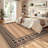Modern Non Slip Washable Jute Area Rug Geometric Bordered Carpet Soft Collapsible Indoor Outdoor Large Floor Mat for Living Room Bedroom Dining Room Hallway-1303524046-1303524040