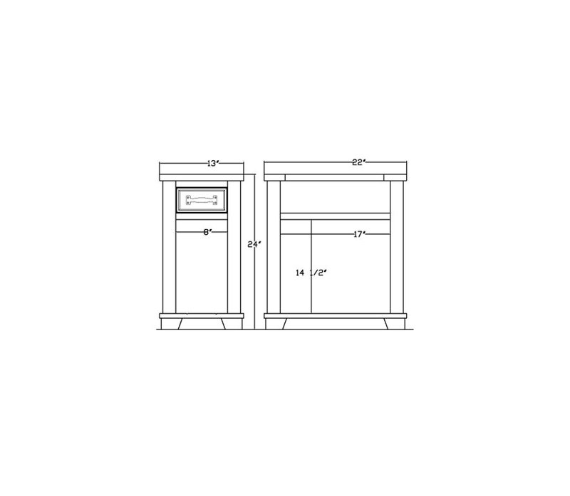 Solid Wood Top End Table with Storage