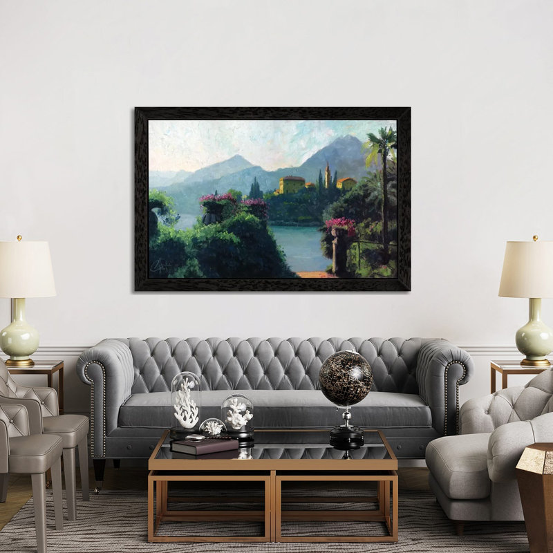 Lake Como, Italy - Wrapped Canvas Painting, Black Framed, 66.04 cm H x 45.72 cm W
