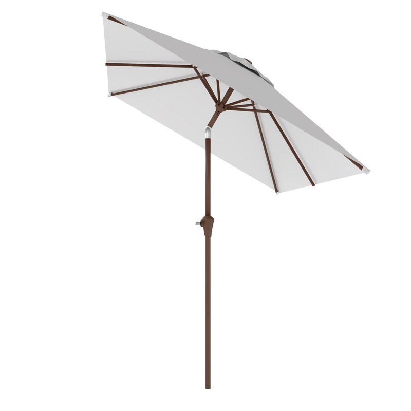  Parasol de marché rectangulaire 120 po x 78 po avec manivelle, Blanc