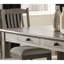 Ensemble de salle à manger 6 pièces gris antique et finition café avec banc à 6 tiroirs et 4 chaises d'appoint de style campagnard décontracté