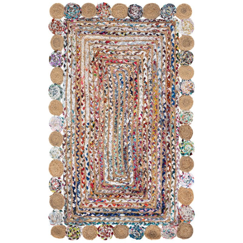 Rubenstein Hand Woven Jute, Cotton Abstract Rug, Rectangle 3' x 5'
