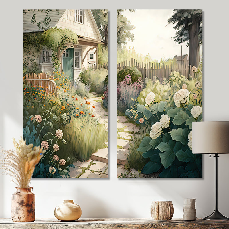 "Fresh Garden At The Country III" - Paysages, ferme, art mural 2 pièces, 32'' H x 32'' W, Wrapped Canvas, Does Not Apply