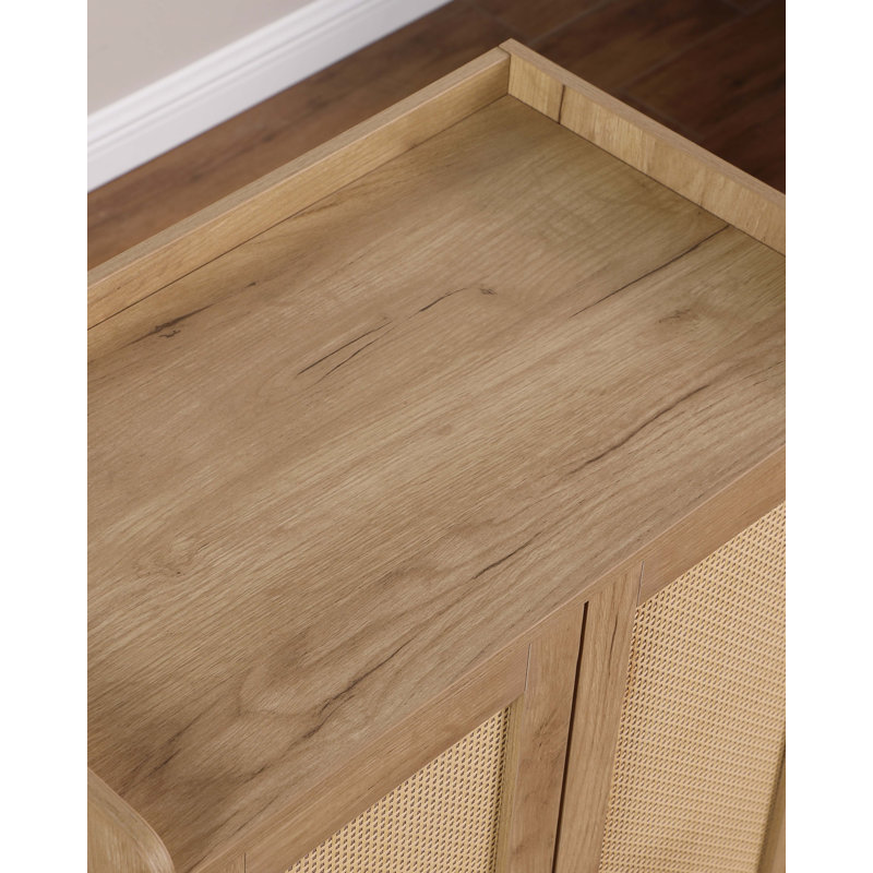 Range-chaussures avec portes en rotin