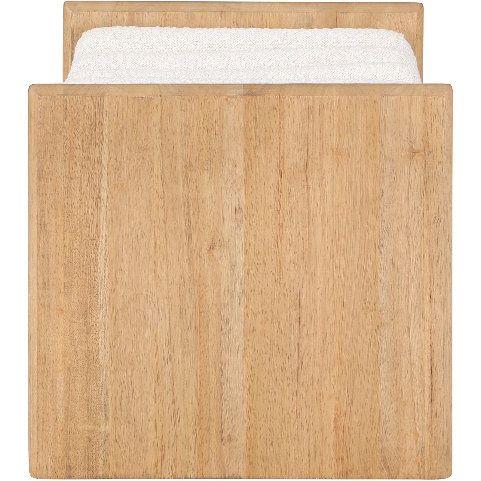 Waverly Bedroom Bench, 18" H x 32" W x 19" D, Cream Boucle Fabric / Natural Finish