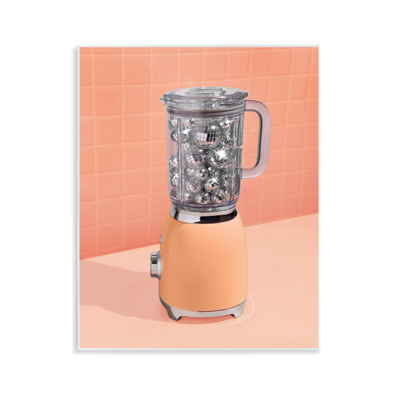Plaque murale orange avec mélangeur disco rétro, design par Lish Creative