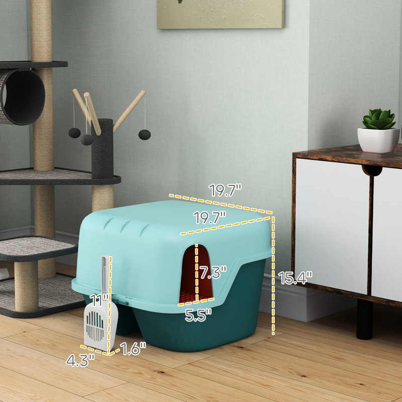 Litière couverte avec couvercle, facile à nettoyer pour les chats d'intérieur