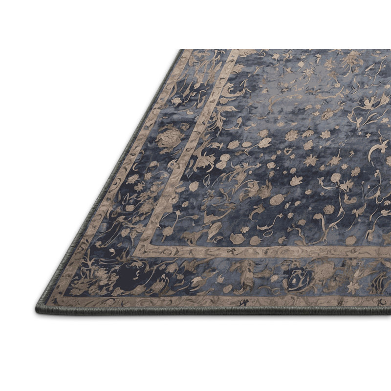 Tapis gris soyeux et moelleux, Rectangle 4 pi x 6 pi