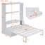 Grand lit escamotable mural avec coussin, grand lit, blanc