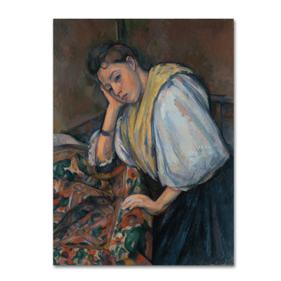 «Young Italian Woman At A Table», reproduction sur toile tendue