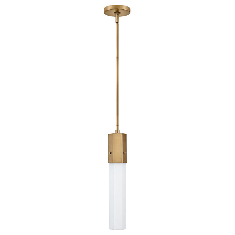 Single Light Modern Cylinder Pendant, Heritage Brass