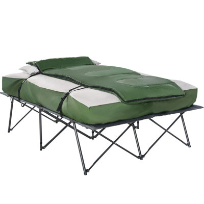 Camping Cot Including Sleeping Bag, Inflatable Bed, Pillows And Carry Bag For Outdoor Adventures Portable With Mattress, &