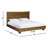 Cortina Solid Oak Wood Bed Live Edge Rectangular Headboard Brown Finish 4 Leg Bed Frame-98847114