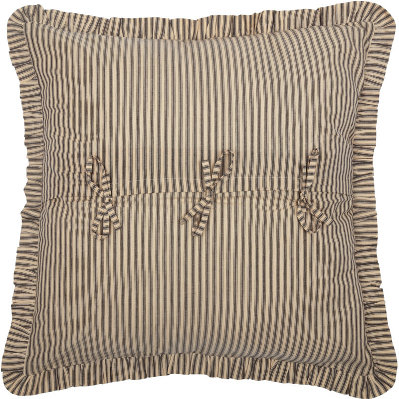 Taie décorative 100% coton Faust, Crème foncée, noir charbon