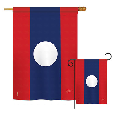 Ensemble de 2 côtés en polyester vertical décoratif du laos du monde national